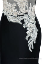 Portrait Trumpet Sweep Train Sleeveless Beading Evening Dresses