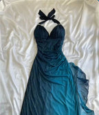 Burgundy Red/Indigo/Navy Blue Shiny Elegant Strappy Long Tulle Ball Gown Classy Evening Dress Birthday Party Dress