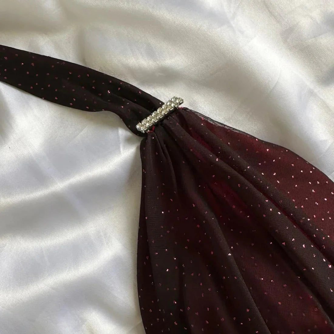 Burgundy Red/Indigo/Navy Blue Shiny Elegant Strappy Long Tulle Ball Gown Classy Evening Dress Birthday Party Dress