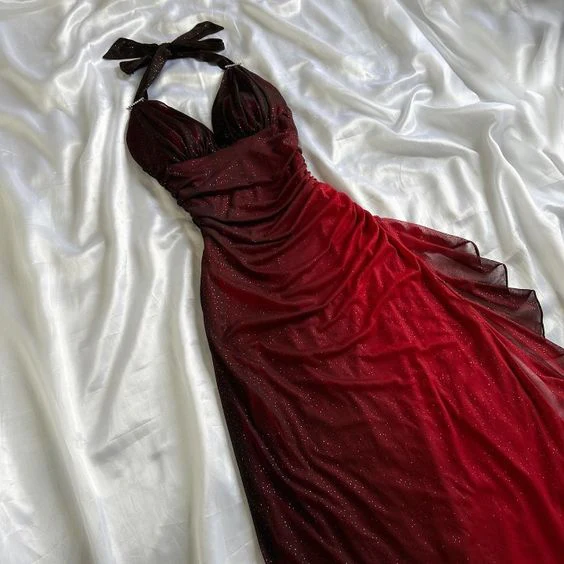 Burgundy Red/Indigo/Navy Blue Shiny Elegant Strappy Long Tulle Ball Gown Classy Evening Dress Birthday Party Dress