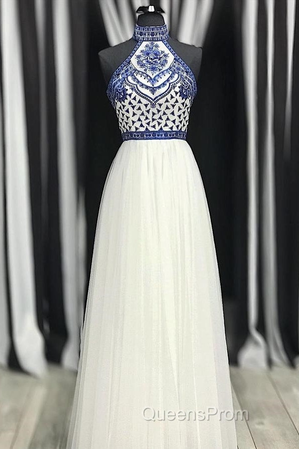 Halter Scoop Neck Tulle Floor-Length Evening Prom Dress Secondary image