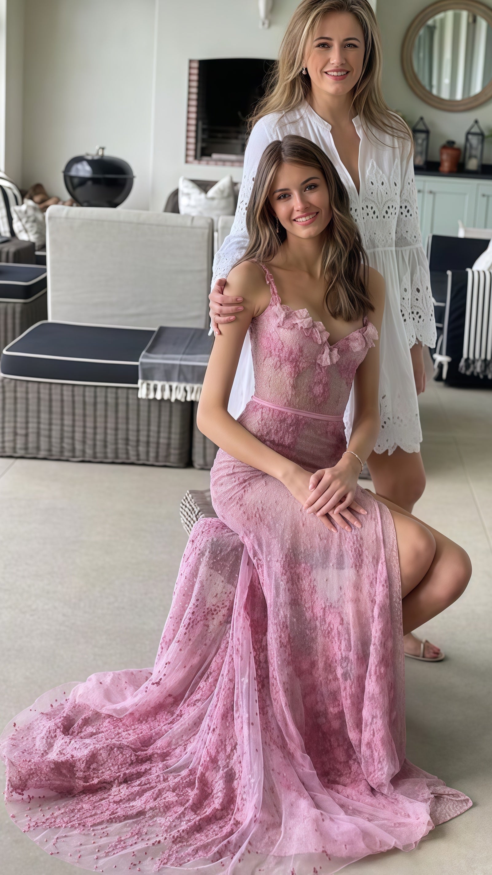 Line Pink Long Classy Prom Dress Party Classy Evening Gowns Secondary image