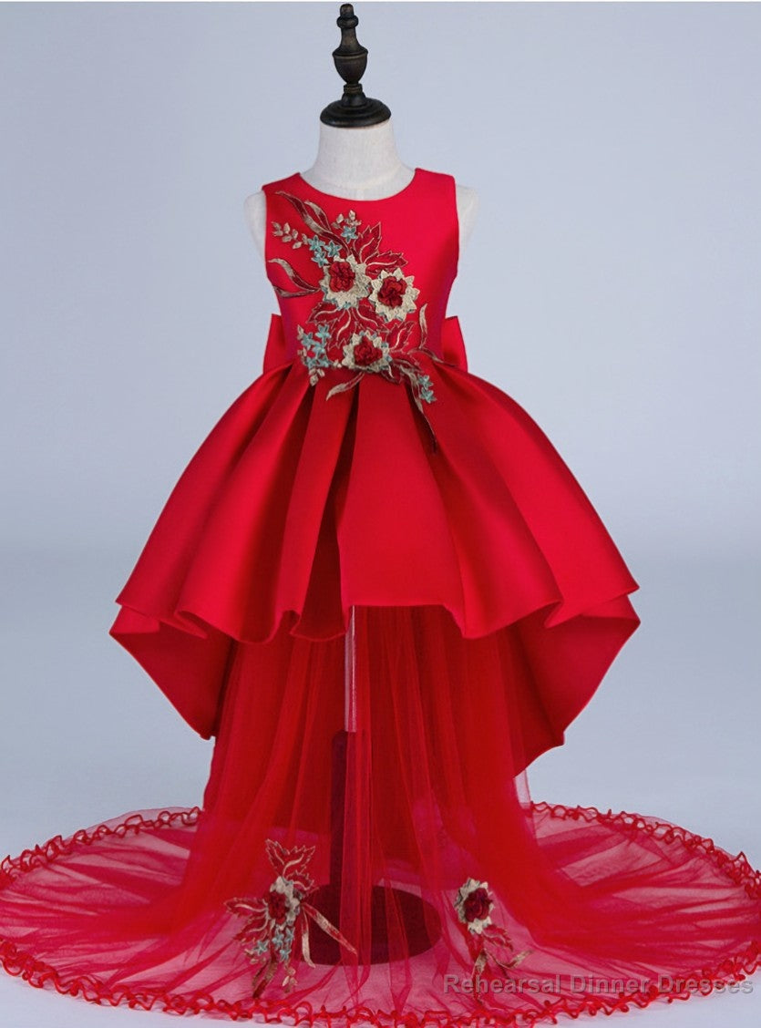 High quality silk embroidery Kids Girls Flower Dress Girl Dresses Main image