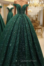 Hot Appliques Ball Gown Dark Green Wedding Dress Sequin Quinceanera Dress