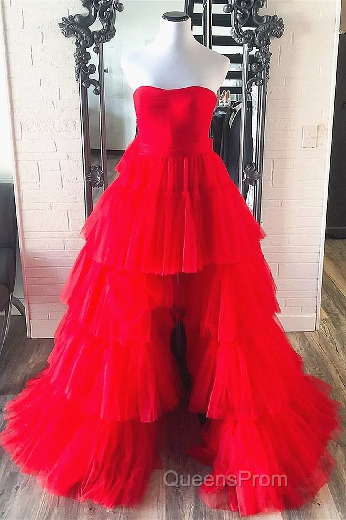 Hot High Low Evening Prom Dress, High Low Formal Evening Dress Secondary image