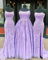 Hot Lace Violet Purple Lace Evening Prom Dress Sleeveless Long School Dance Dress