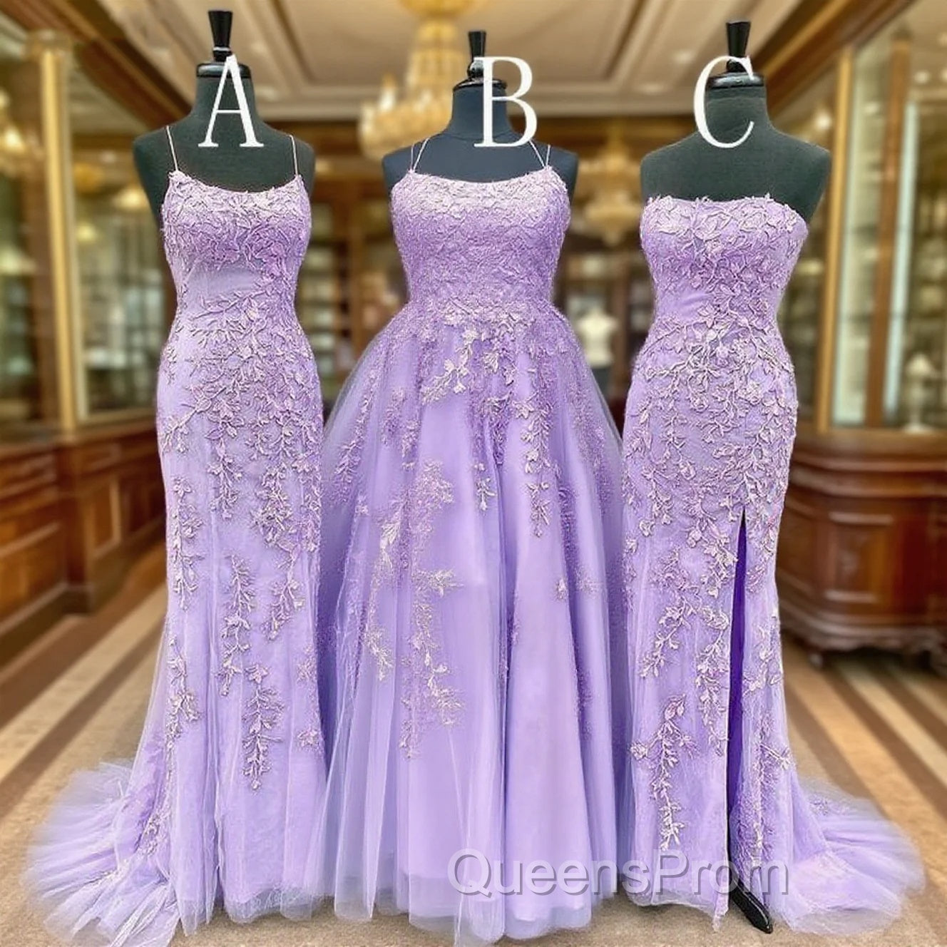 Hot Lace Violet Purple Lace Evening Prom Dress Sleeveless Long School Dance Dress Main image