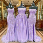 Hot Lace Violet Purple Lace Evening Prom Dress Sleeveless Long School Dance Dress