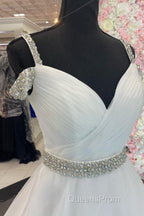 Hot Pink Beaded Cold-Shoulder A-Line Evening Prom Dress