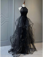 A-Line Prom Black Dress Vintage Dress Wedding Party Birthday Sweep