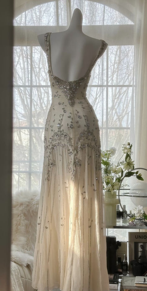 Ivory A Line Straps Beaded Chiffon Long Classy Prom Dress Graduation Classy Prom Dress Secondary image