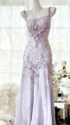 Ivory A Line Straps Beaded Chiffon Long Classy Prom Dress Graduation Classy Prom Dress