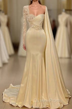 Ivory One Shoulder Asymmetric Evening Prom Dress with Ruffles