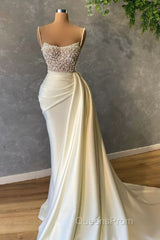 Ivory Evening Prom Dress With Pearl Evening Prom Dress Formal Evening Dress