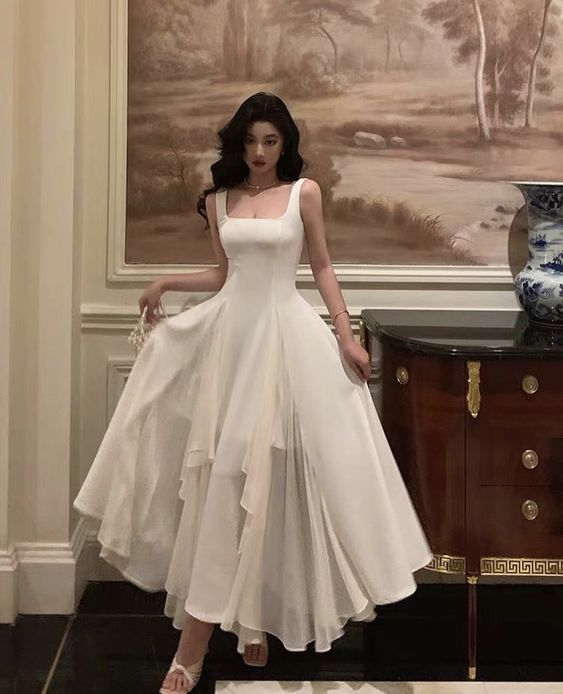 Ivory Classy Prom Dress Party Dress