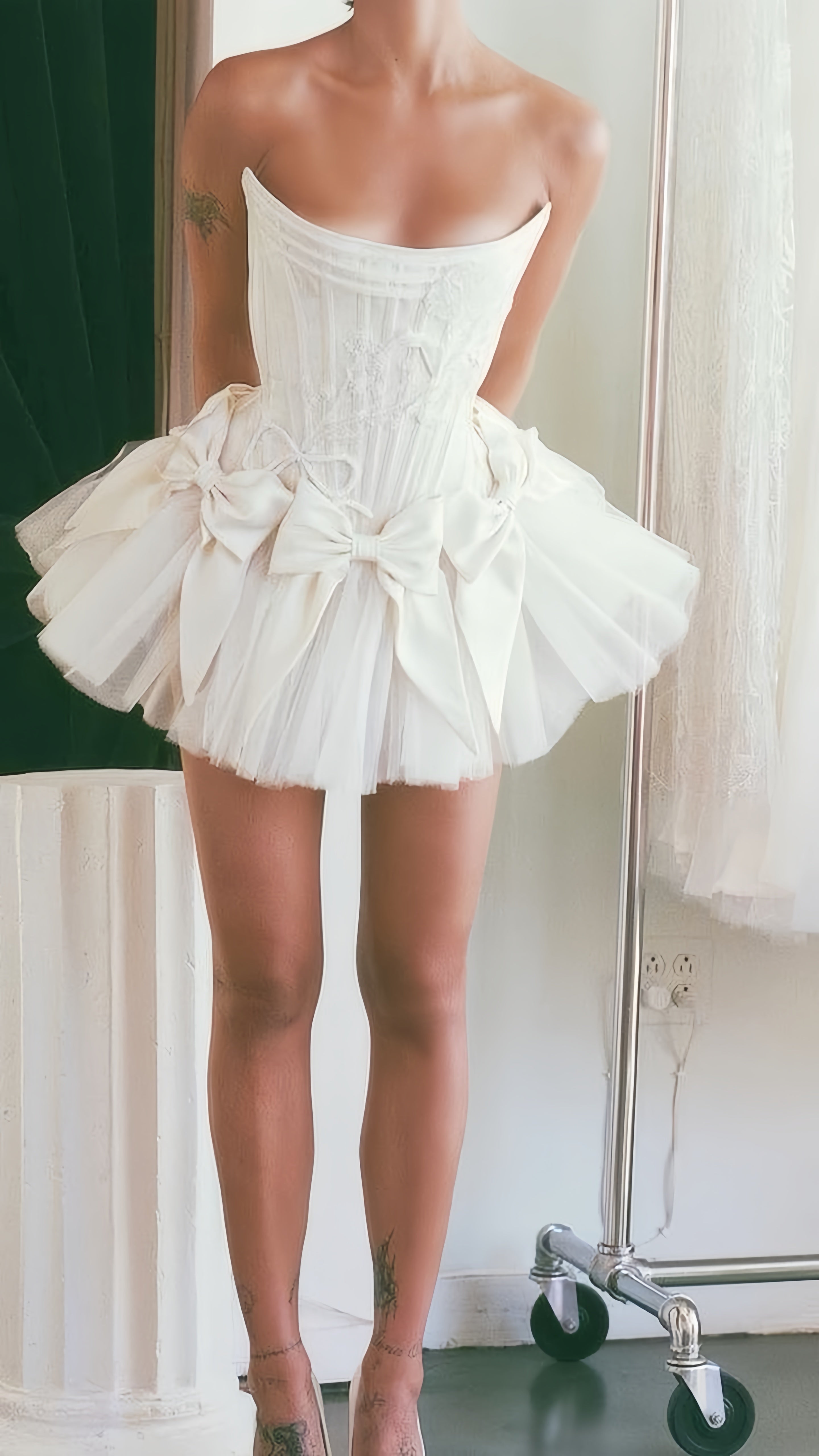 Ivory Strapless Wedding Dress, Short Hoco Classy Prom Dress,