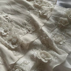 Ivory Luxury Gorgeous Fashion Exquisite Flowers Beading Long Chiffon Elegant Ball Gown Classy Evening Dress Party Dress