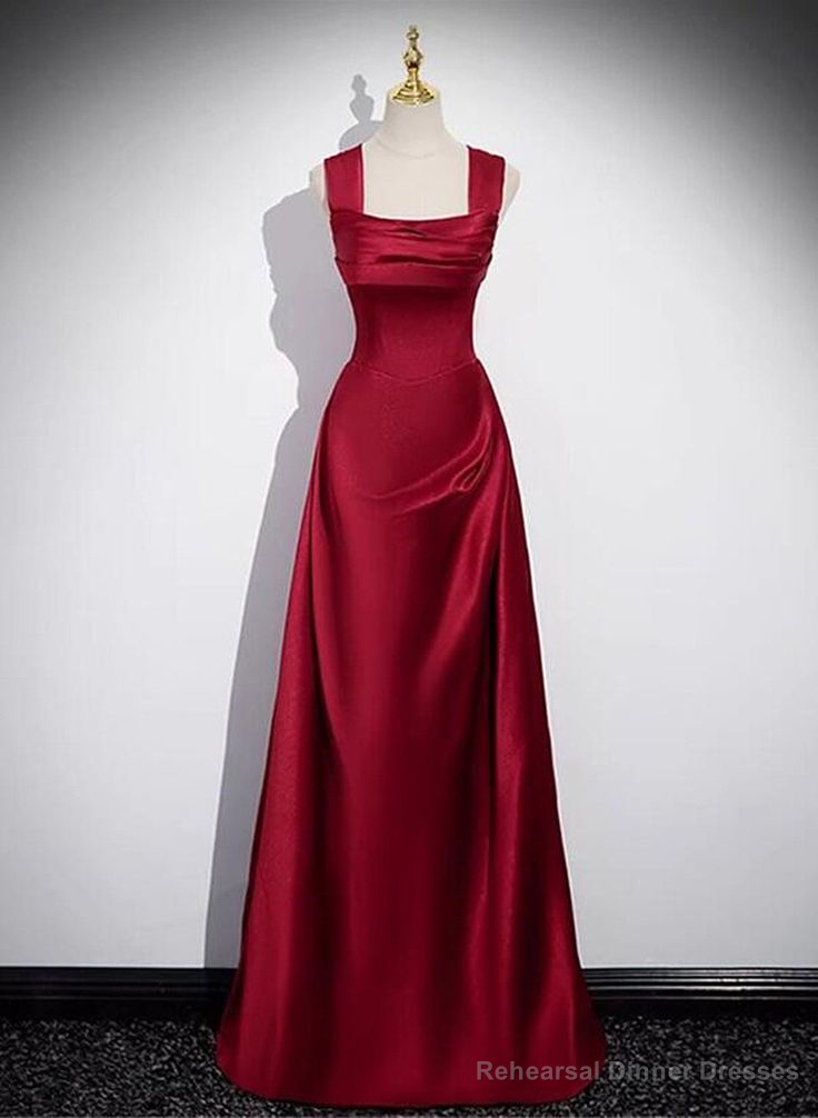 A Line Red Long Prom Dress Party Dress Elegant Birthday Party Dress Main image