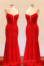 Royal Blue Sequin Mermaid Long Evening Prom Dress