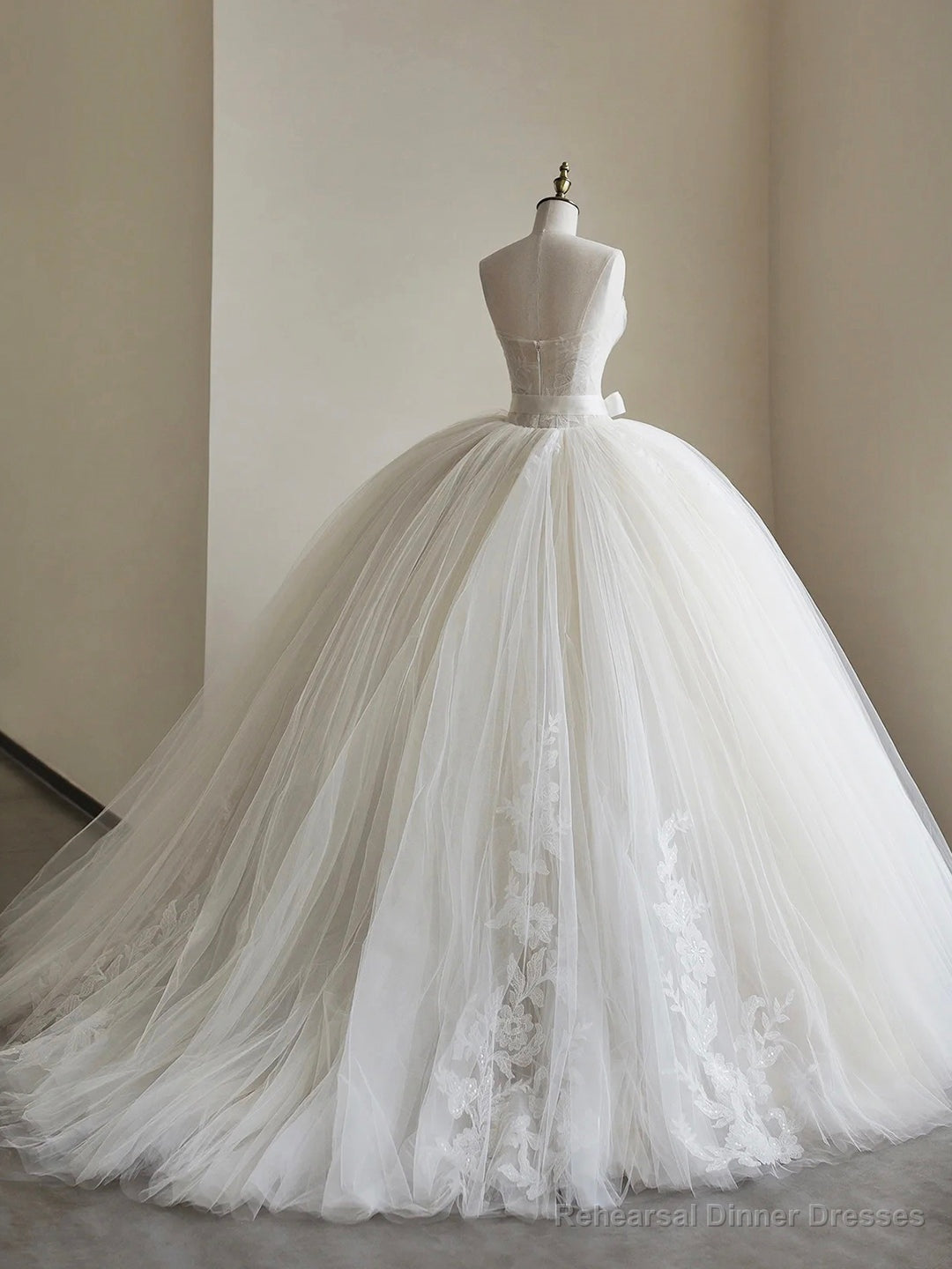 Light Champagne Ball Gown Tulle Sweetheart Long Prom Dress, Beautiful Formal Dress Sweet 16 Dress Secondary image