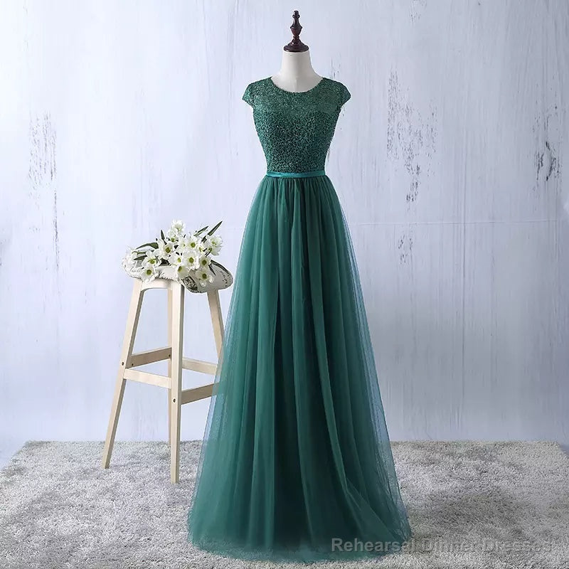 Lace and Tulle Bridesmaid Dress, Elegant Formal Dress Secondary image