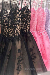 Lace Applique A-line Homecoming Dress Short Evening Prom Dress,Semi Formal Dress