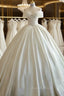 Lace Applique Satin Wedding Dress Evening Prom Dress Illusion Bride Custom
