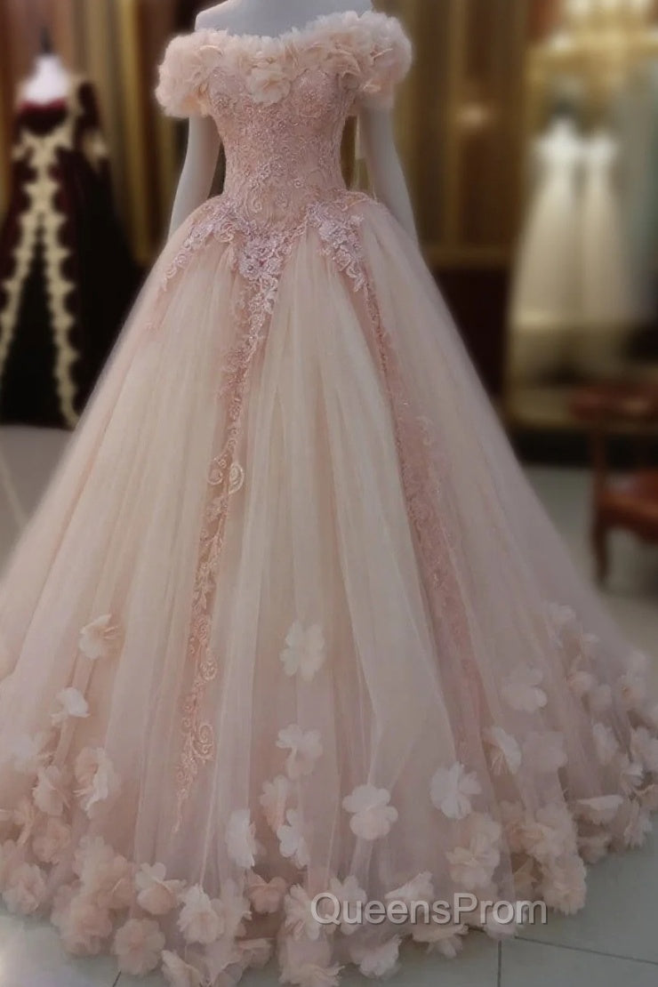 Lace Appliques Ball Gown Quinceanera Dress Tulle Flowers Main image