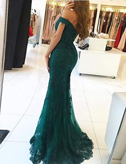Lace Beaded Tulle Maxi Classy Evening Dress Off The Shoulder Mermaid Classy Party Dress Secondary image