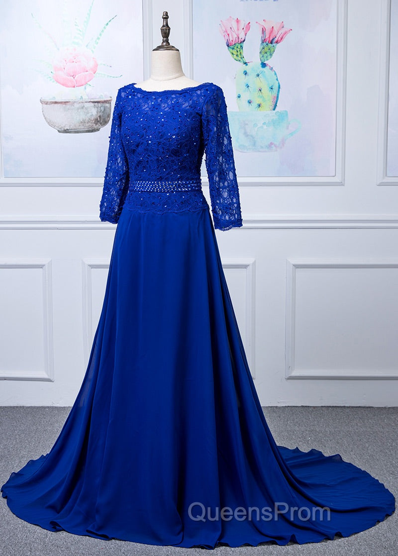 Lace Long Sleeves Scoop Neck Mother Of The Bride Dress