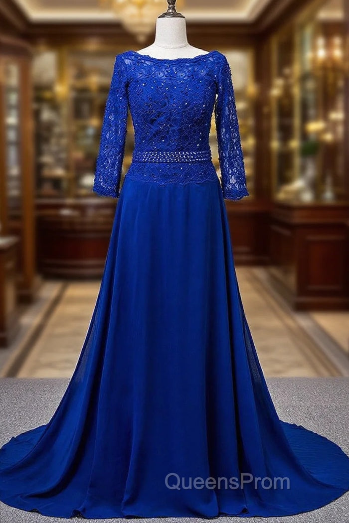 Lace Long Sleeves Scoop Neck Mother Of The Bride Dress