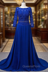 Lace Long Sleeves Scoop Neck Mother Of The Bride Dress