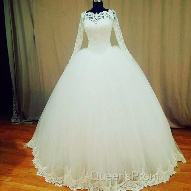 Lace Long Sleeves Wedding Dress Ball Gowns
