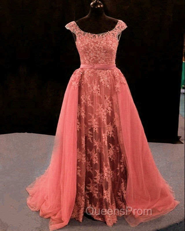 Lace Mermaid Evening Prom Dress Spaghetti Straps Removable Train Secondary image