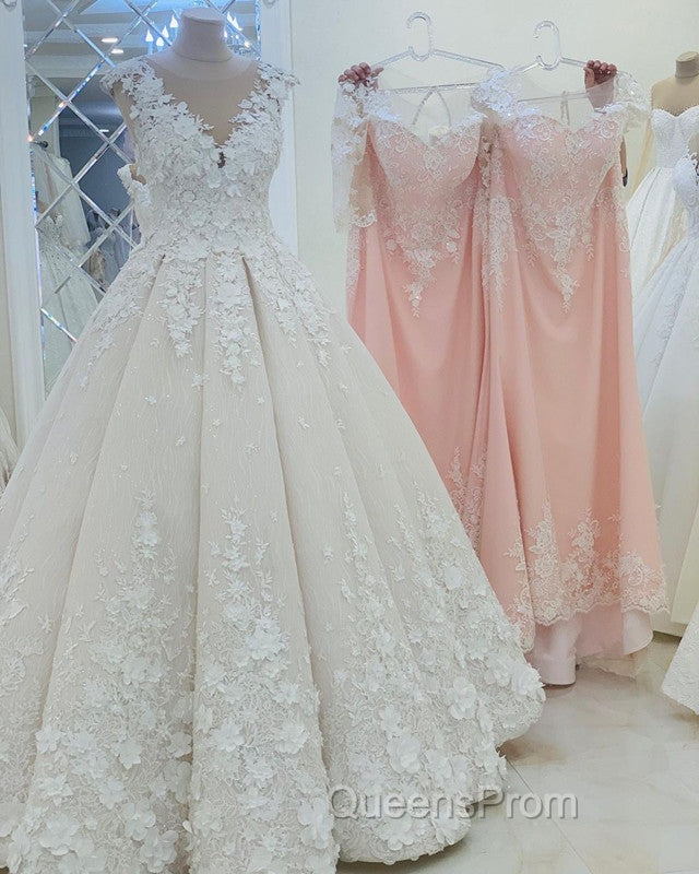 Lace Princess Wedding Dress Cap Sleeves