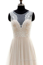Lace Tulle A-line Floor Length Wedding Dress