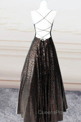 Lace Up Back Evening Prom Dress Sequins Ball Gown