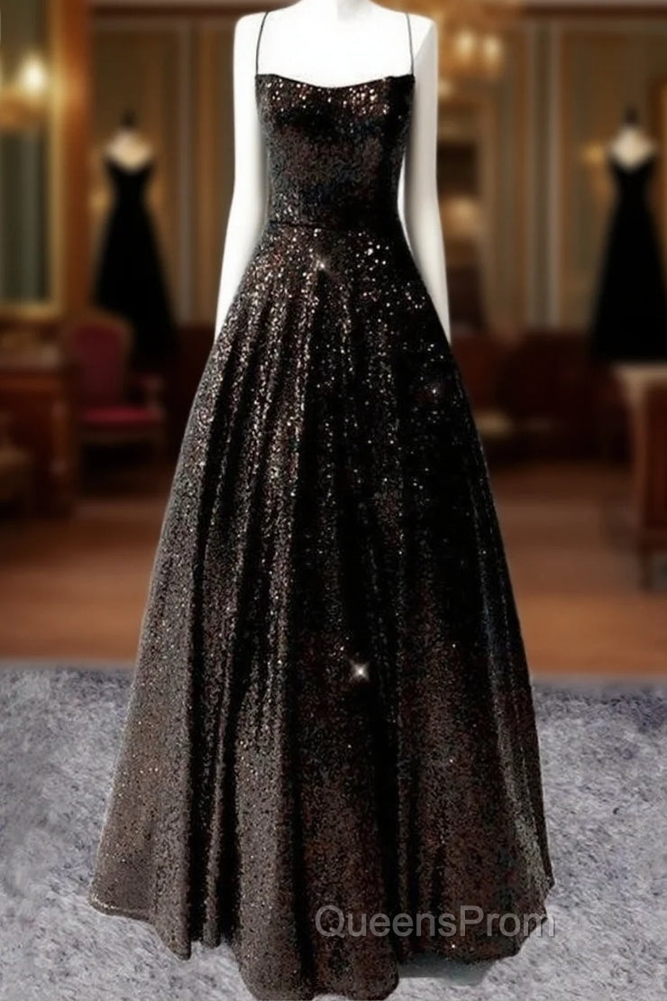 Lace Up Back Evening Prom Dress Sequins Ball Gown Main image
