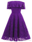 Lace Womens Off-The-Shoulder Sleeveless Lace homecoming Dress