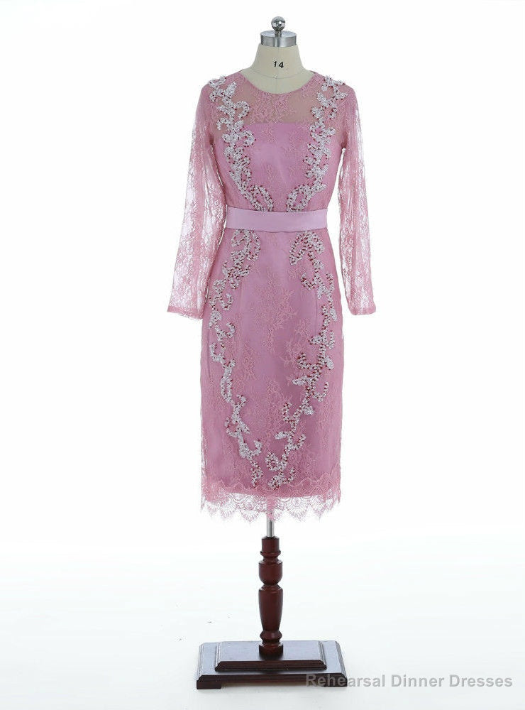 Latest Tea Length Lace Mother of The Bride Dress with Beading Main image