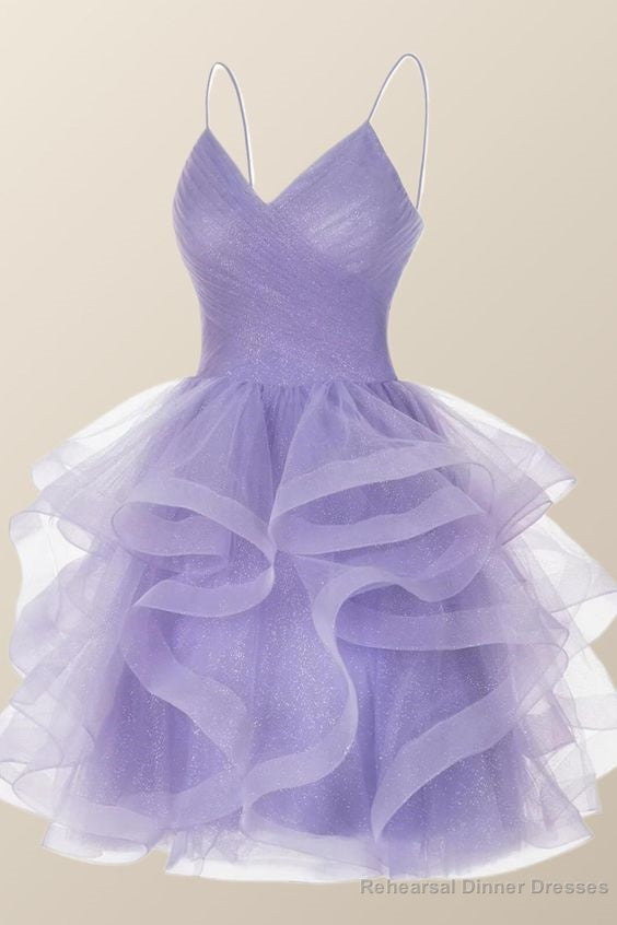 Lavender short a-line party dress homecoming dress Main image