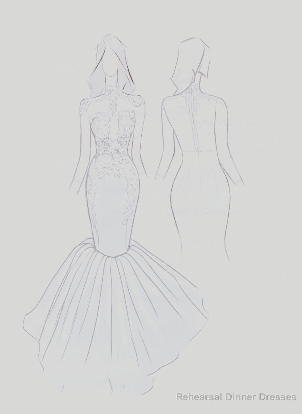 2025 Silver Long Sleeve Mermaid/Trumpet Lace and Tulle Prom Dresses