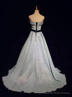 Light Blue A line Long Prom  Dress, Blue  Formal Evening Dresses