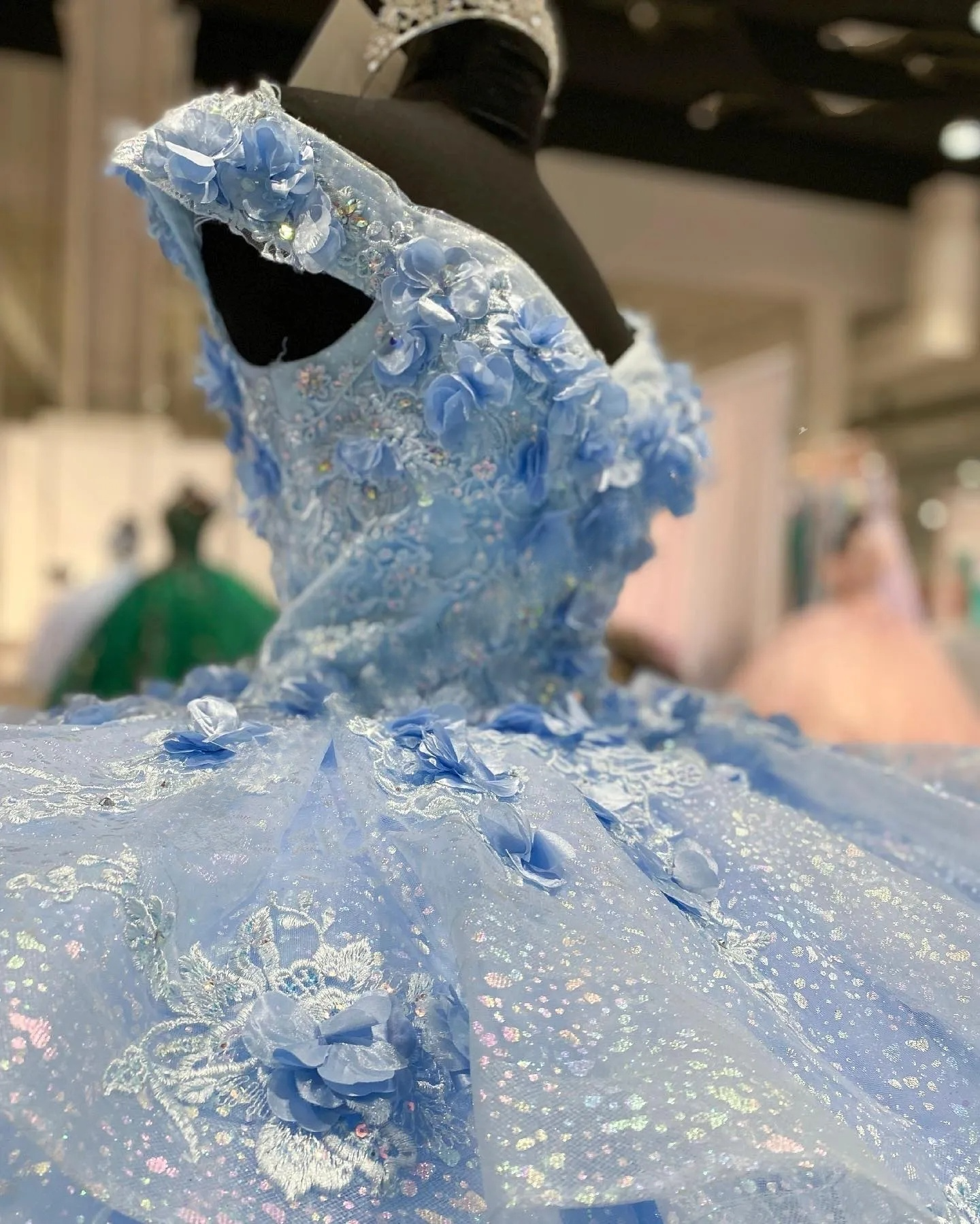 Light Blue Sparkly Off The Shoulder Appliques Classy Prom Dress Quinceanera Dress Sweet 16 Classy Prom Dress Ball Gown