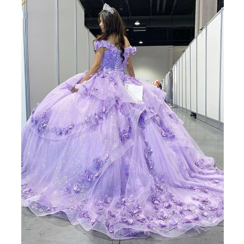 Light Blue Sparkly Off The Shoulder Appliques Classy Prom Dress Quinceanera Dress Sweet 16 Classy Prom Dress Ball Gown