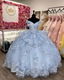 Light Blue Sparkly Off The Shoulder Appliques Classy Prom Dress Quinceanera Dress Sweet 16 Classy Prom Dress Ball Gown