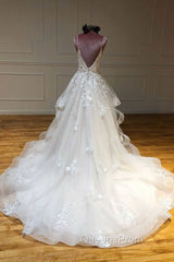 Light Champagne Tulle Lace Long Evening Prom Dress Lace Long Wedding Dress