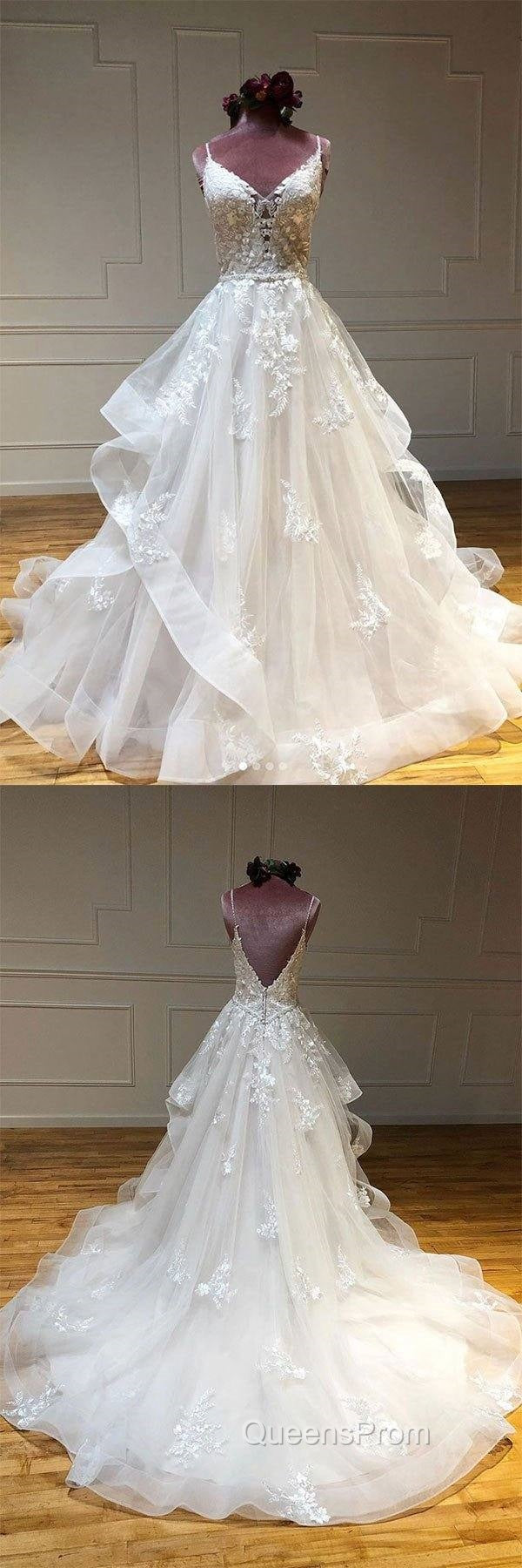 Light Champagne Tulle Lace Long Evening Prom Dress Lace Long Wedding Dress