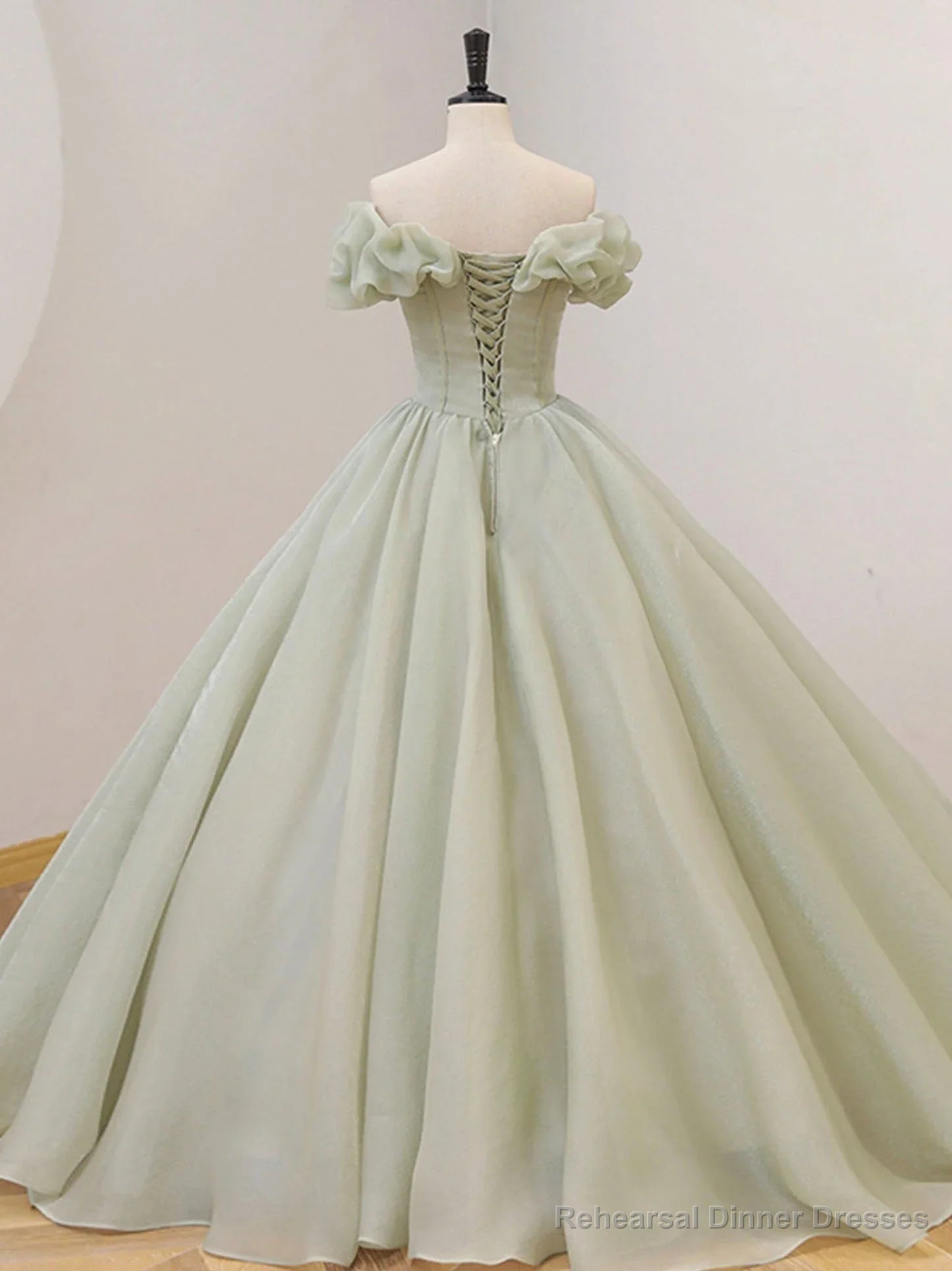 Light Green Ball Gown Beaded Sweet 16 Dress Green Prom Dress Formal Dress prom dresses shops Secondary image