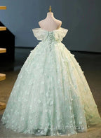 Light Green Lace Sweetheart Long Formal Dress Evening Prom Dress Off Shoulder A Line Floor Length Beautiful